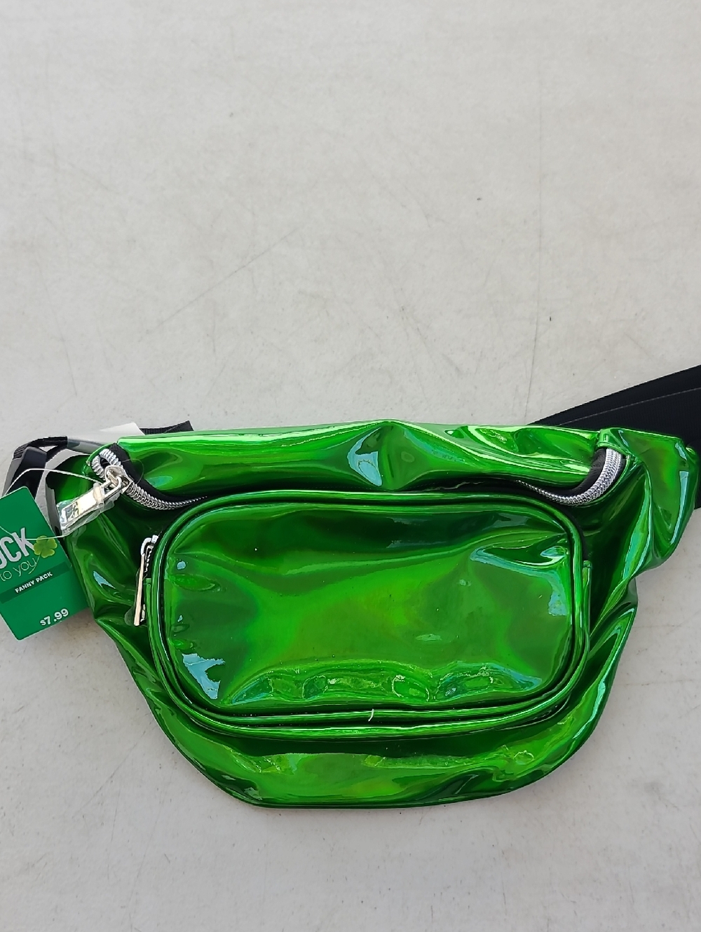 Holographic Green Mini Belt Bag - Shiny Crossbody Fanny Pack